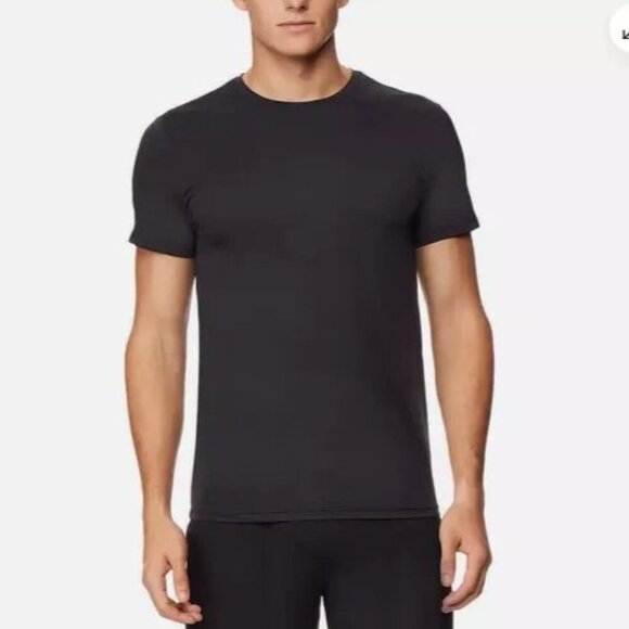NEW 32 Degrees Men's L 3PK Short Sleeve Crew Neck T-Shirts Black - Picture 1 of 6